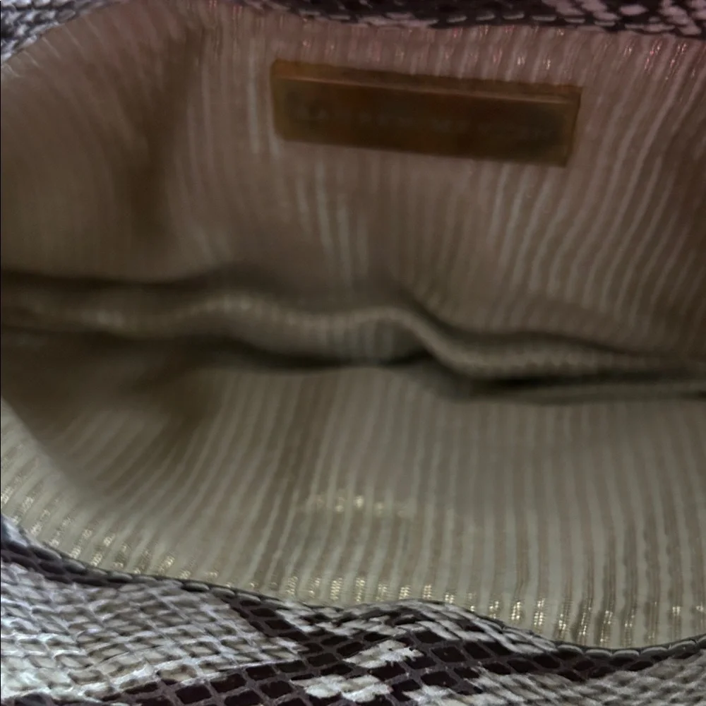 Lauren Merkin Python Print cream and brown Clutch